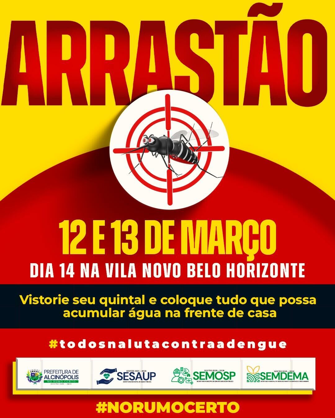 Imagem de compartilhamento para o artigo Prefeitura de Alcinópolis organiza arrastão de combate á dengue da MS Todo dia